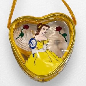 Princess Belle Beauty and the Beast Heart Shaped Purse with Comb, Brush, Mirror